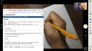 Chapter 12 Linear regression Find y given the reg line