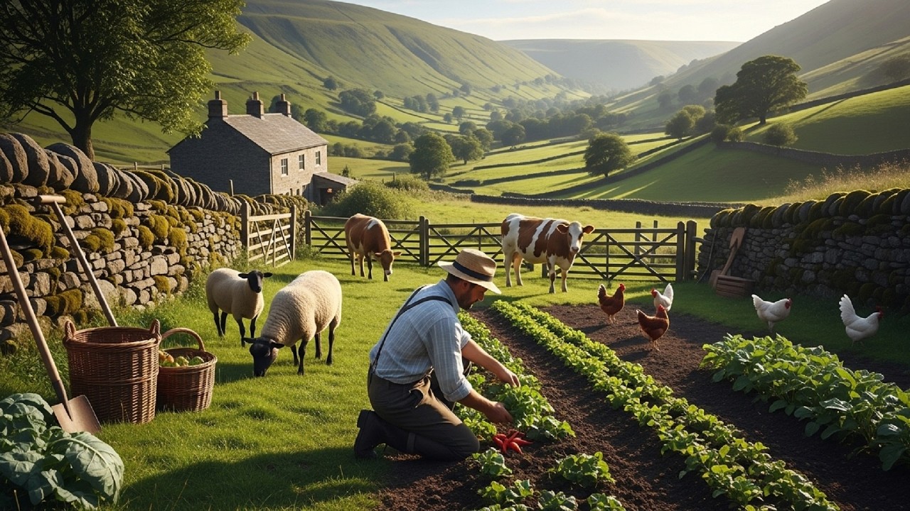 Peaceful Mountain Countryside Life in England | Relaxing Nature, Slow Living & Piano Ambience