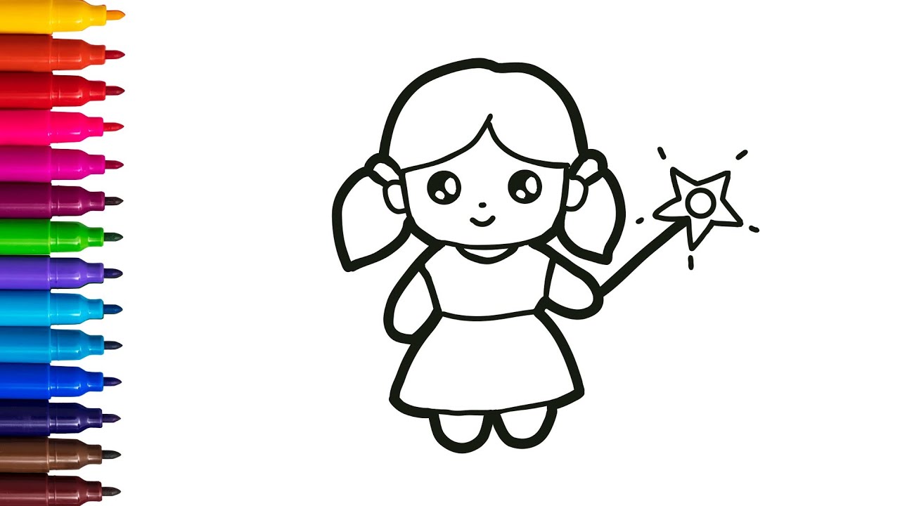 How to Draw Cute Little Girl Drawing Easy Step by Step | Easy Drawing ...