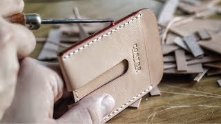 Making a Minimalist Leather Wallet (with RED painted edges!!!)