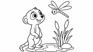 Cute Monkey, Dragonfly & Pond Coloring ððŠ·ðĶ | Easy Nature Coloring for Kids | Little Artist Club Cute Monkey, Dragonfly & Pond Coloring ððŠ·ðĶ | Easy Nature Coloring for Kids | Little Artist Club