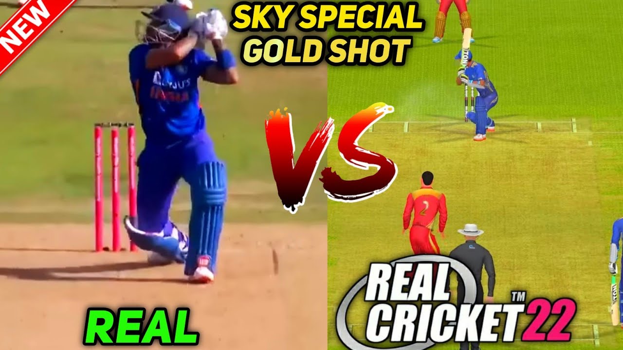 SKY SPECIAL GOLD SHOT | Comparison | Real Cricket 22 Vs Real - YouTube