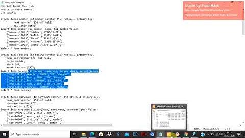Laporan Praktikum Basis Data (Membuat Database dan Tabel)