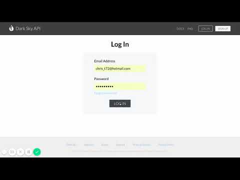 Setting Up Weather Data API (Dark Sky)
