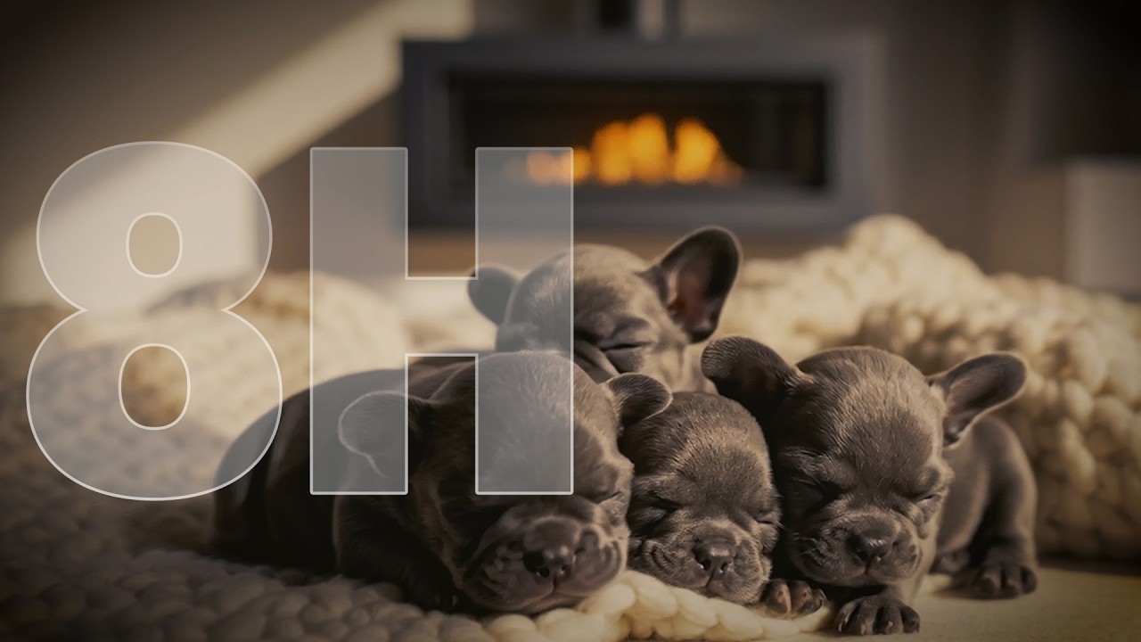 Healing Puppy Crackling Fire Ambience | Relaxing Sleep Sounds (No Talking) | 고요한 밤 Still Night
