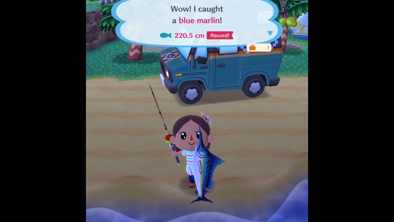 Catching a Blue Marlin in Animal Crossing Pocket Camp YouTube