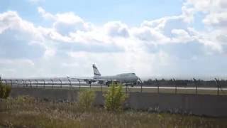 ELAL Boeing 747 landing Kyiv Boryspil UKBB KBP