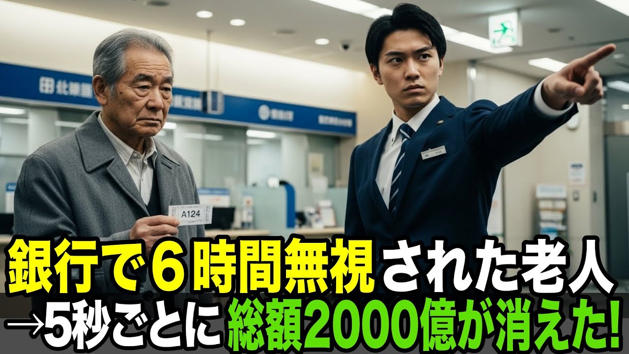 銀行で6時間待たされた挙句「さっさと帰れ」と締め出された老人、→目の前で5秒ごとに総額2000億円消えて大パニック！【スカッと】
