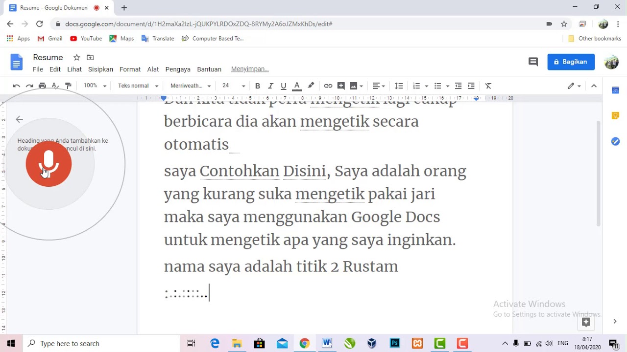 Mengetik Pakai Suara Tanpa Harus Capek Menggunakan Jari.