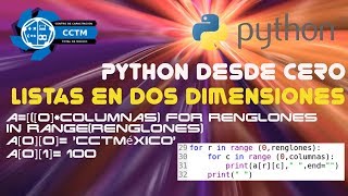 Listas en dos dimensiones | Listas con columnas │Llenado de listas │Python│¡Muy fácil!
