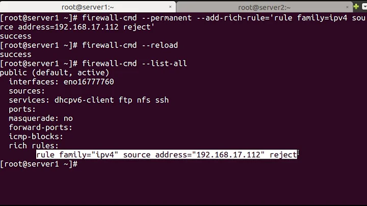 Block Unblock IPv4 address with Firewalld on Linux