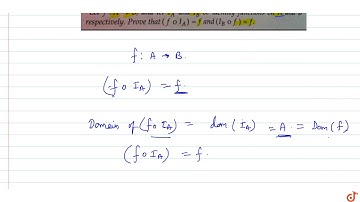 Let `f : A - gt B`, and let `I_A` and `I_B` be identity functions on A and B respectively. Pro