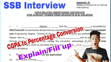 Indian Army SSC Tech-65 SSB Interview CGPA to Percentage Conversion Appendix Form Fill up Explain