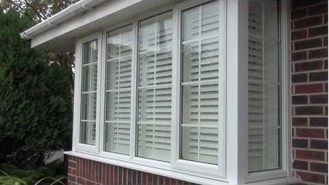 How to install window shutters onto a square box bay UPVC window