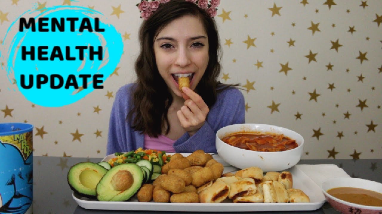 MINI CORN DOGS, RAVIOLI, AND VEGGIES  MUKBANG