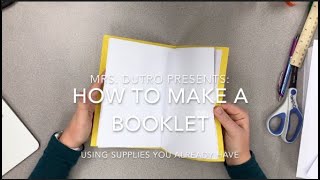 How To Make A StapleFree Booklet