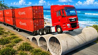 Cars vs Concrete Water Pipe Challenge #1 in BeamNG.drive ! | Bng Boss Game screenshot 1