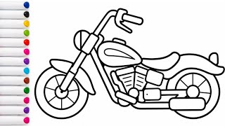 Easy Bullet Bike Drawing for Kids | Step by Step Coloring Page | Drawing , Coloring #229 