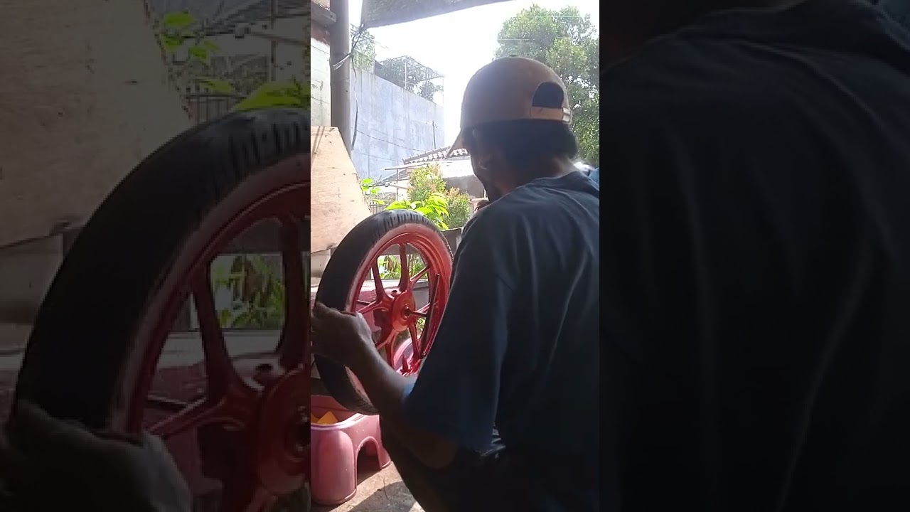 proses pengecatan merah candy Vario 150 - youtube