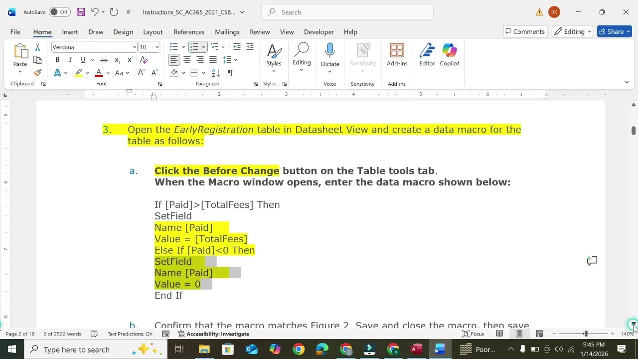 Shelly Cashman Access 365 2021 Modules 8-10 SAM Capstone Project 1a@Lab Experts