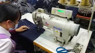 IH-8452 Factory Working Video Double Needle Sewing Machine