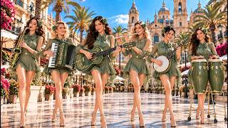 Beautiful Spanish Plaza Escape – Cha-Cha-Cha × Flamenco Guitar with Banjo, Accordion, Flute & Sax
