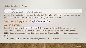 Warum sqlite3-ruby-1.2.2 unter OS X nicht funktioniert? Lösungen im Artikel!