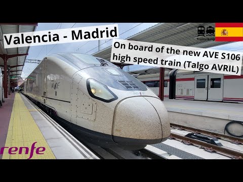 Valencia - Madrid (Leon - Gijón) on board of a Renfe AVE class 106 Talgo AVRIL high speed train