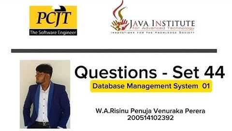 Question Set 44 | Database Management System | Java Institute