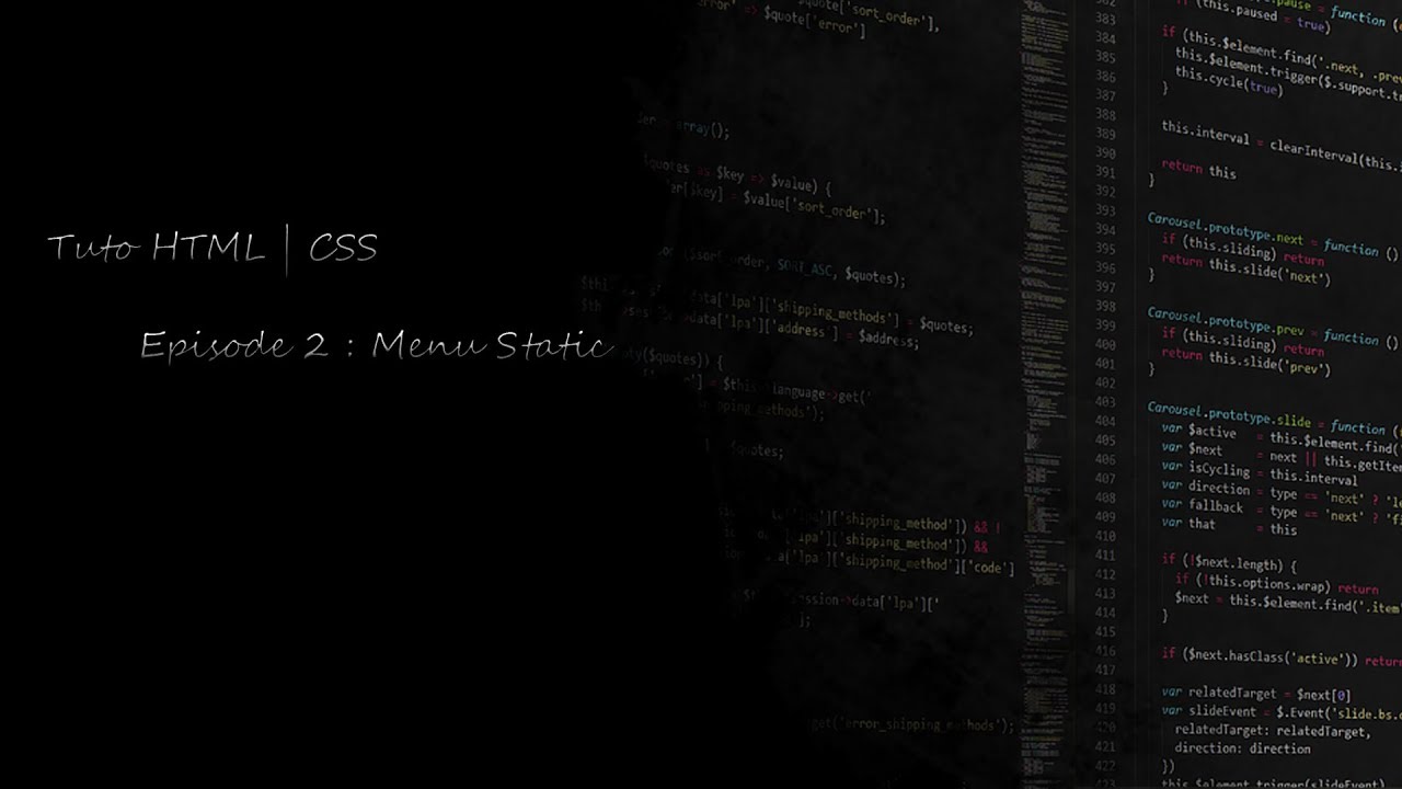 MENU STATIC HTML | CSS [ EPISODE 2 ] - YouTube