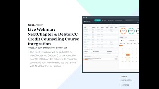 NextChapter & DebtorCC Credit Counseling Course Integration