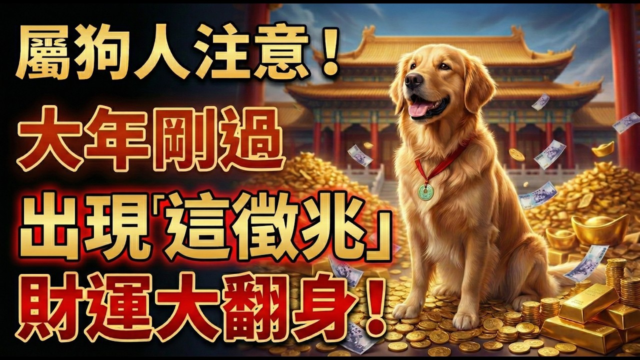 屬狗人注意！大年剛過，如果出現這「徵兆」，預示你今年財運要「大翻身」了！#屬狗2026運勢 #財運大翻身 #新年轉運 #招財徵兆 #開運秘籍 #2026生肖狗運勢 #命理 #風水 #生肖狗 #属狗