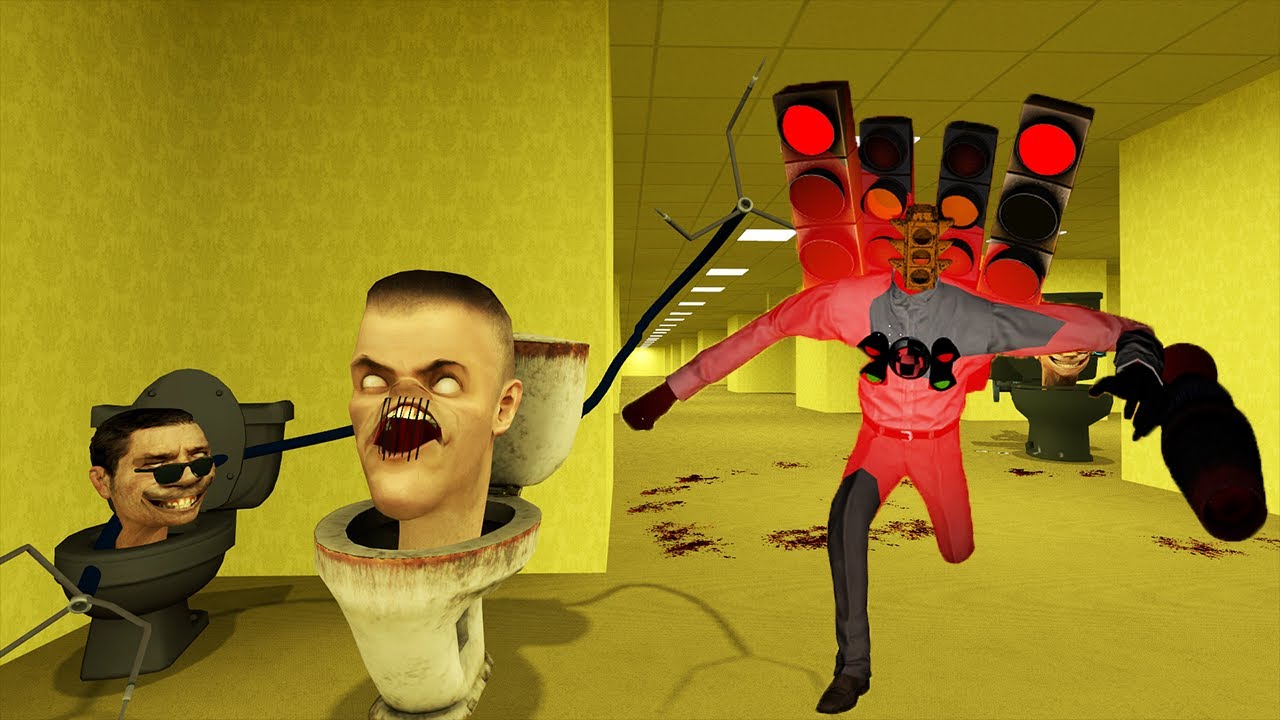 TRAFICK LIGHT MAN in BACKROOMS vs SKIBIDITOILET!!!! #16