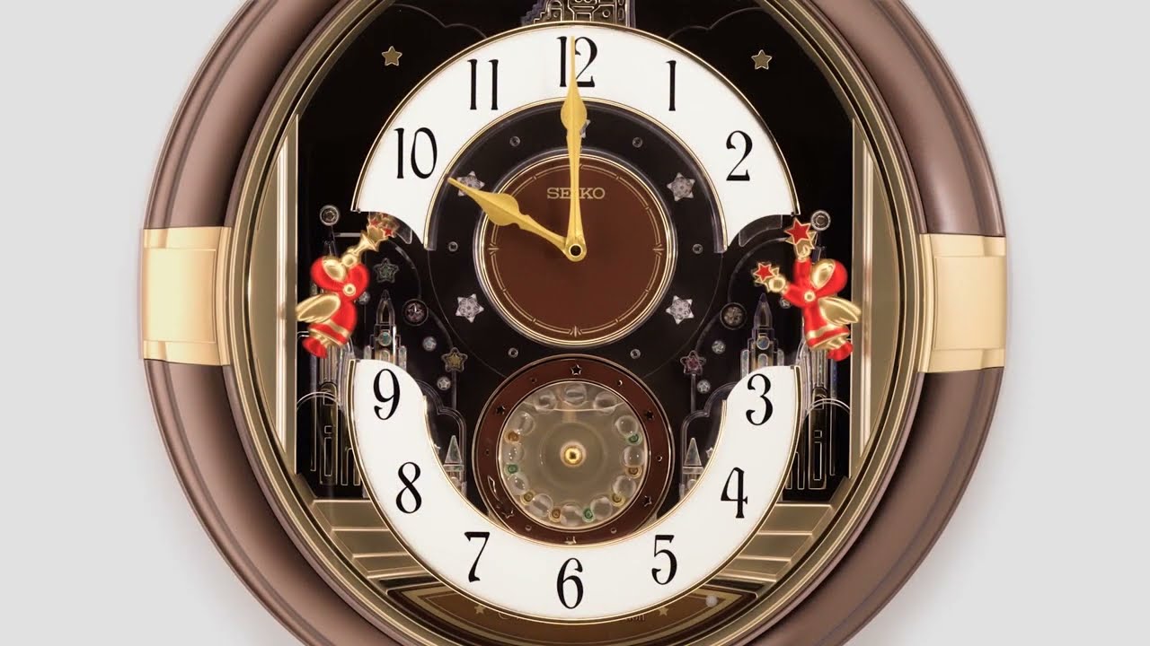 SEIKO Trumpeting Angels Melodies in Motion Clock QXM613B HD with