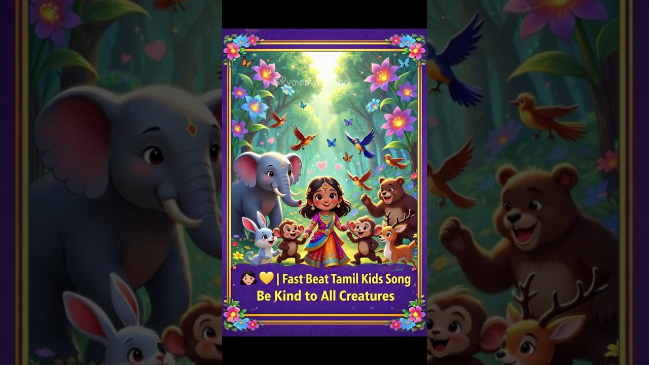 Fast Beat Tamil Kids Song 👧💛 | Be Kind to All Creatures | Magizhini Rhymes| 