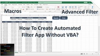 How To Create An Automated Filter App Without Typing VBA In Excel - Macro
