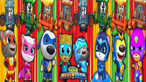 Talking Tom Hero Dash - All Heroes New Suit Vs Old Suit - Saving Gameplay - (Android iOS Gameplay)