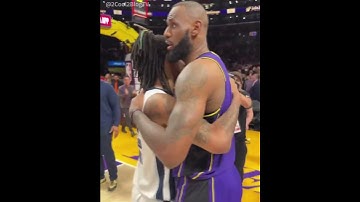 LEBRON JAMES FINAL MINUTE MONSTER BLOCK AND FEW WORDS WITH JA MORANT IN LAST NIGHT GAME #nba