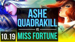 ASHE & Janna vs MISS FORTUNE & Blitzcrank (ADC) | Quadrakill, KDA 15/0/17 | EUW Grandmaster | v10.19