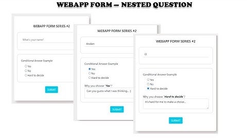 How to Connect HTML Form with Google Sheet using Apps Script - WebApp Form #2: Nested Question