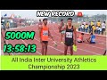 5000m final run  82nd all india inter university athletics chennai 2023  5km 13 min 58sec