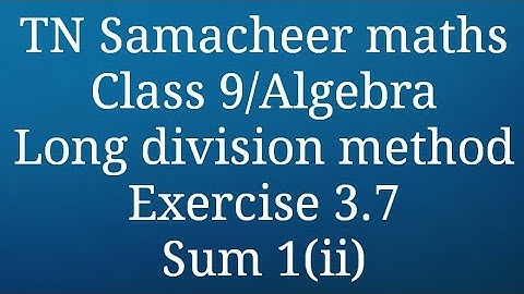 Sum 1 (ii) Exercise 3.7 Class 9 Algebra Tamilnadu Samacheer maths Nithyaganesh Maths