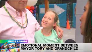 Toronto's Mayor John Tory  (with granddaughter)  "Pride" Parade 2022 Statement) Information