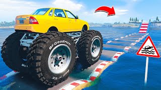 ПРОЕХАЛ ВОДНЫЕ КОЧКИ на ГИГАНТСКОЙ ЛАДЕ ПРИОРЕ в ГТА 5 МОДЫ - ЭКСПЕРИМЕНТЫ в GTA 5 MODS