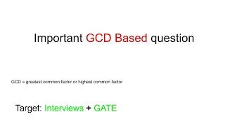 important GCD coding question