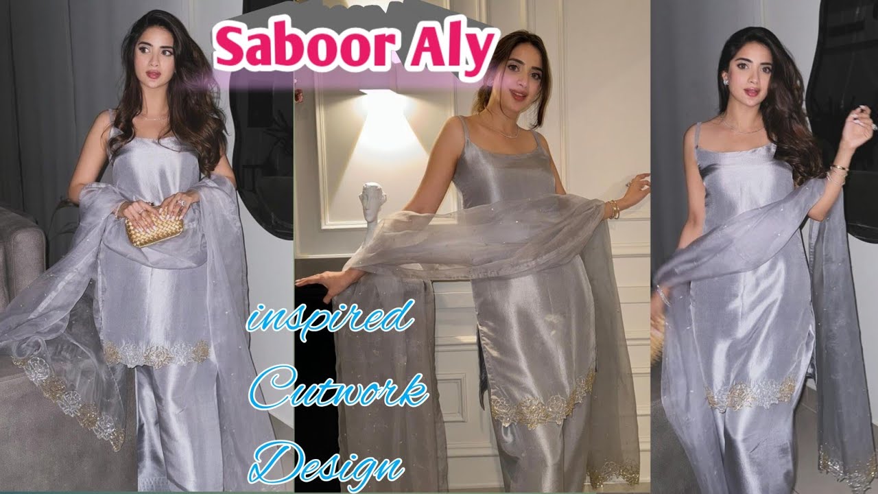 'Saboor aly'inspired dupatta design ✨️Trending cutwork sleeves,dupatta,daman design❤️