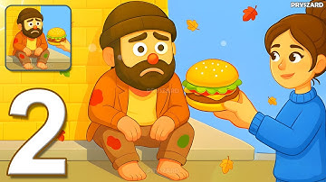 Hungry Street Guy - Gameplay Walkthrough Part 2 - Burger Restaurant Unlocked (iOS, Android)