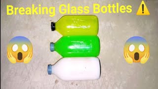 Breaking Glass Bottles Sound Effect ⚠️😱. Crushing crunchy soft things 🔥. #viral  #asmr  #satisfying