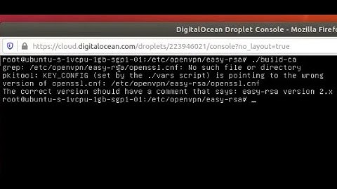 Openvpn error - KEY CONFIG (set by the var script) is pointing to the wrong version of openssl.cnf