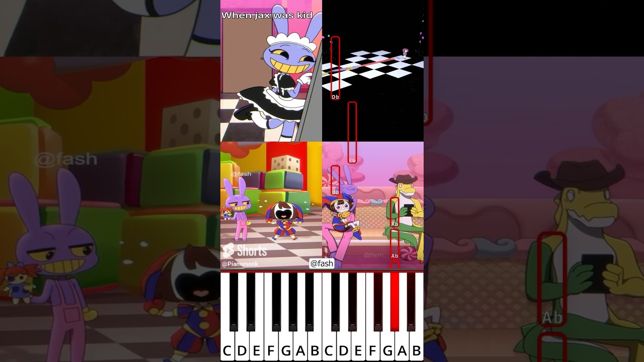 Jax Fun moment | The Amazing Digital Circus (@fash) - Octave Piano Tutorial